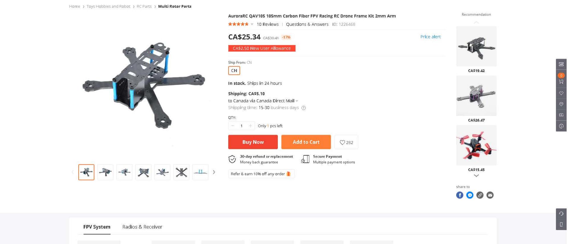 Parts list page