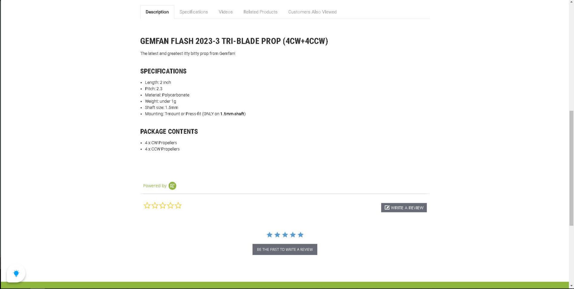 Parts list page